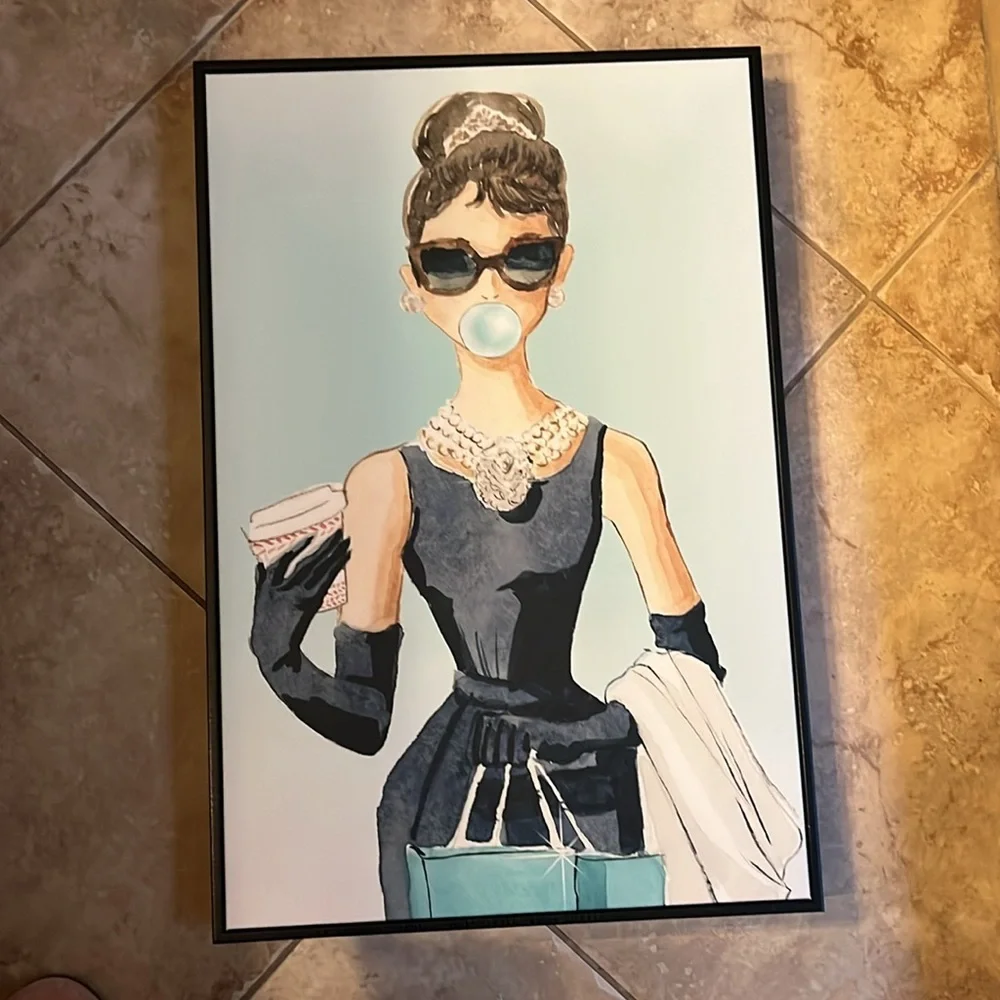 Oliver Gal Breakfast at Tiffany's Bubblegum Wall Art